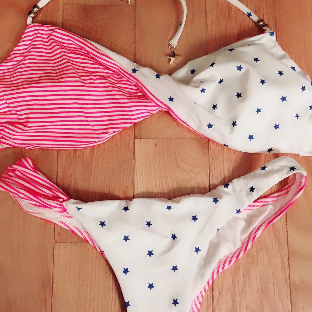 Victoria Secret red white and blue bathing suit